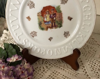 Precious little antique alphabet plate