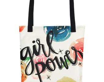 floral "girl power" bag