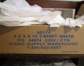 T shirt merchandise bags 8 inches X 5 inches X 16 inches almost 2000 in box