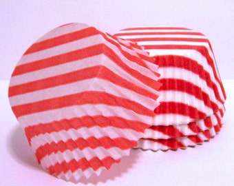 Red Stripe Cupcake Liners- Choose Your Quantity