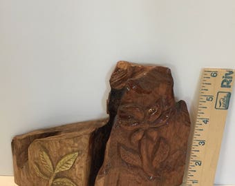 Hand carved flowers on cedar. Item # 1801005