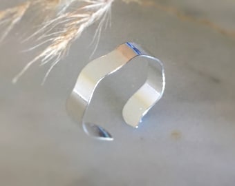 Sterling Silver Toe Ring, Wavy Toe Ring, Adjustable Silver Toe Ring, Plain Silver Ring, Sterling Silver Ring, Sterling Silver