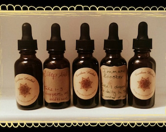 Custom Herbal Tincture, 4oz made with Organic Homegrown Herbs