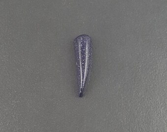 Blue Goldstone Cabochon, 30x8mm, talon shaped, long thin cab, cabochon, blue cab, sparkle, tooth cab, goldstone, cabochon, blue, dagger