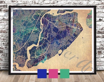 vintage staten island street map nyc streetmap staten island map ny street art