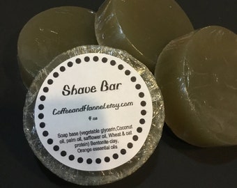 SHAVE BAR, Shaving Soap, Men's Shaving Soap, Women's Shaving Soap, Orange, Bentonite Shaving Bar,
