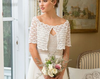 Wedding bolero 24 colors, Bridal Bolero, Crochet Bolero, Wedding jacket, Wedding Shrug, Bridal sweater, Cotton bolero, White Lace bolero