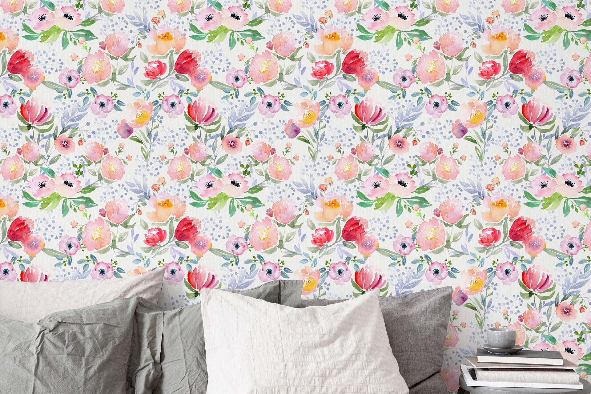 Wallpaper Splash wall art Watercolor print Watercolor