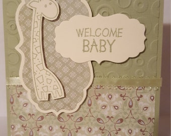 Baby Giraffe Handmade Card