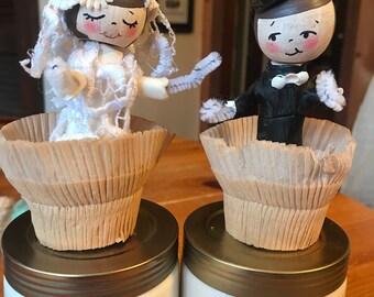 bride and groom cake topper