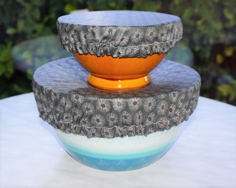 Round, tea-bowls/bowls/dishes, Charlotte fabric coated, charcoal grey or rust