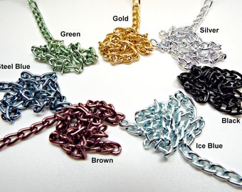 36 In Aluminium-Kette, eloxiertem Aluminium, 7 Farben, 6x3.6mm Link, Panzerkette, Kette, Schmuck-Kette, UK-Verkäufer, Schmuckzubehör