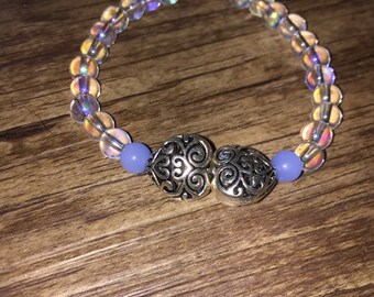 TWO hearts connected artisan bracelet