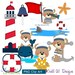 Patches The Bear Big Sea Adventure EXCLUSIVE Clipart-Instant Download-Digital Clipart