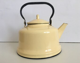 NEVER USED - Vintage Enamel Teapot - Large vintage enamel teapot - Capacity 3 liter