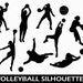 Volleyball Clip Art Graphic Sports Clipart Digital Scrapbook Silhouettes Digital Download Transparent PNG Vector Commercial Use