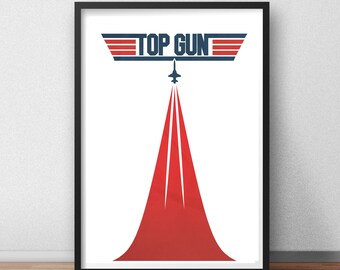 Top Gun Iceman Maverick Navy Alternative Minimalist Movie Film Cover Design Minimal Poster Print Graphic Retro Classic Wall Decoration Decor
