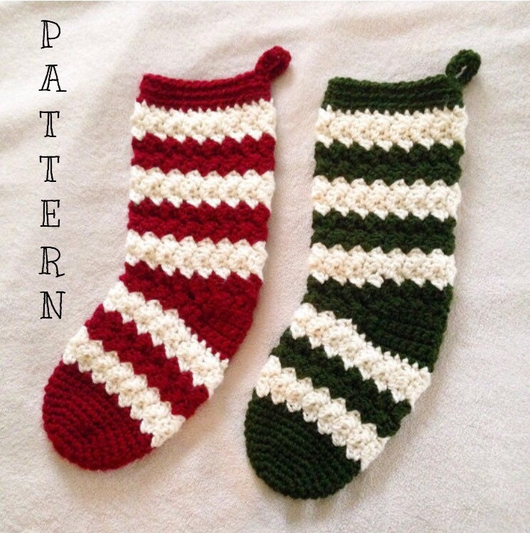 Christmas stocking pattern chunky crochet stocking crochet