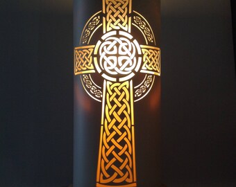 Irish Celtic cross table lamp