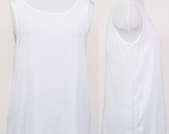 Vintage 80s white Bianca woven plain vest size 12