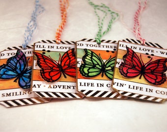 Mixed Media Set of 4 Gift Tags