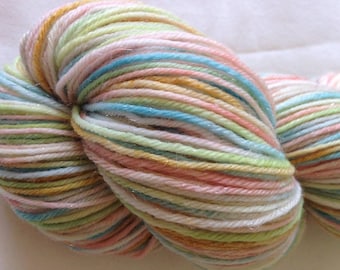 Hand dyed sparkle sock yarn 100g merino / nylon / stellina in Party For The Elves colourway