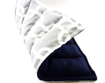 Hot Cold Therapy Pack, Back Microwave Heat Pack, rice flax, Men's Gift Idea, Reuseable heating pad, gray geometric