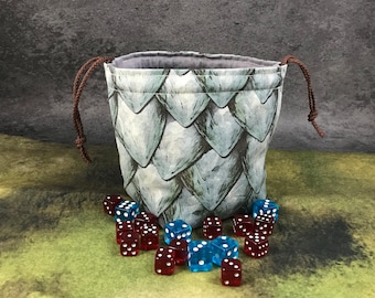 Silver Dragon Scales Dice Bag
