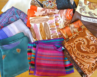 10 Vintage Scarves Designer Scarf Instant Collection Daniel Hechter Saint Milaire Silk Lot A