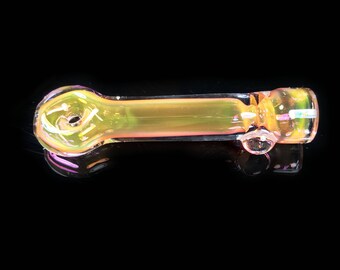 Gold Fumed Color Change Glass Chillum 011