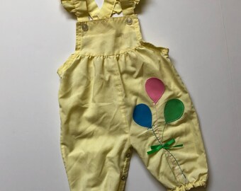 1980's Flutter Sleeve & Balloons Overalls (9 months)