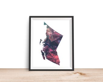 British Columbia Geometric - 8x10 British Columbia Print, British Columbia Art, British Columbia Printable, Canada Print, Canada Wall Art