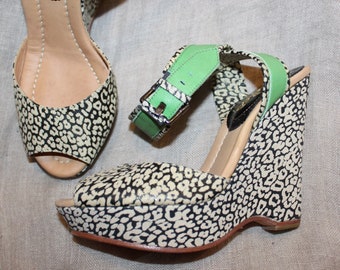 Maloles P 36 leather wedge Sandals new vintage