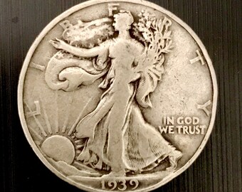 1939 Walking Liberty Silver Half Dollar 90% Silver. #W013