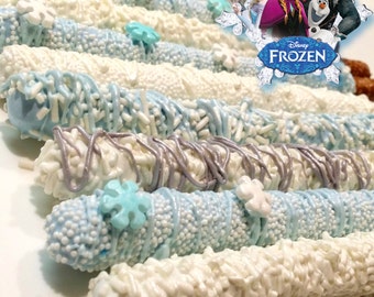 FROZEN INSPIRED chocolate covered pretzels
