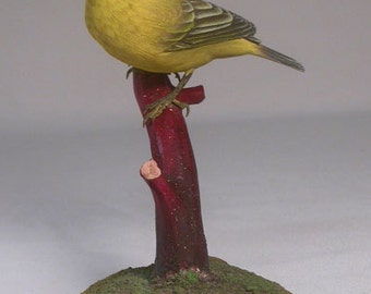 Yellow Warbler (female) Wooden Hand carved Bird