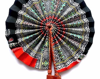Foldable Dashiki/Angelina Print Handheld Fan