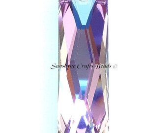 Swarovski Crystal Beads 6465 VITRAIL LIGHT Queen Baguette Pendant 1 Pc - Sizes 13.5mm & 25mm available