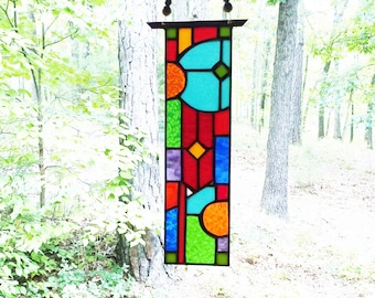 Elegant stained glass panel Glass Art abstract stained glass suncatcher art glass gift stained glass window