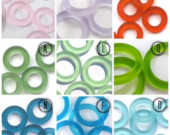Recycled Glass Circle Ring - Sizes 27mm, 23mm, 16mm or 12mm - Eco Friendly - Recycled Sea Glass & Other Glass