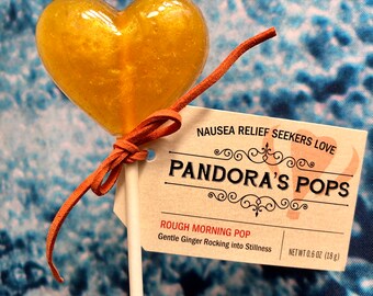 MORNING SICKNESS LOLLIPOPS with ginger for relieving nausea from pregnancy, hangover, seasickness, chemotherapy. Organic herbal helpful gift