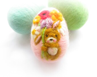 Easter Egg,felted Egg,easter Bunny,Needle Felt,Miniature art
