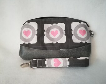Clutch Bag Made With Portal fabric, gamer, geek