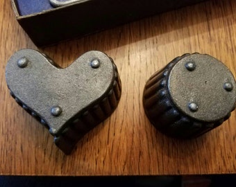 Antique Alfred Andreasen & Co Cast Iron Heart Rosette Iron Timbale