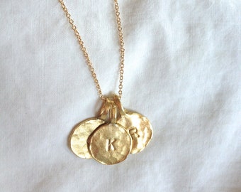 Gold Initial Charm Necklace- 14k Gold Plated Initial Charm Necklace- Gold Letter Necklace- Customize Initial- Personalized Necklace