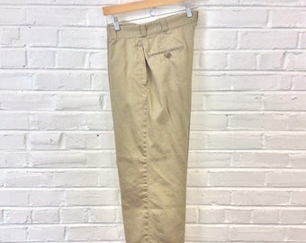 Vintage US Army Cotton High Waisted Khakis Chinos Trousers. Size 31x24