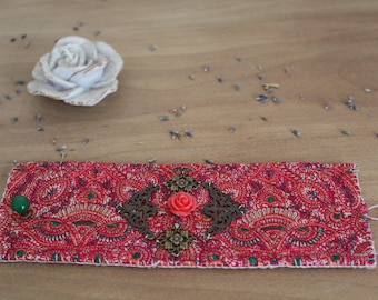 Embroidered cuff bracelet