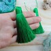 3" Silky Green Tassel, Bohemian style mala tassel, jewelry making, Handmade Tassel, Boho Tassel Craft Supply, Thread Silk Tassel, #TLP-001