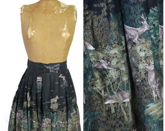 1960s Novelty Print Austrian Skirt