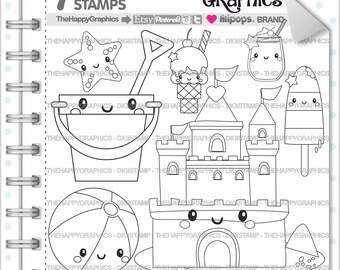 Summer Stamp 80OFF Commercial Use Digi Digital Image Digistamp Party Sandcastle Beach